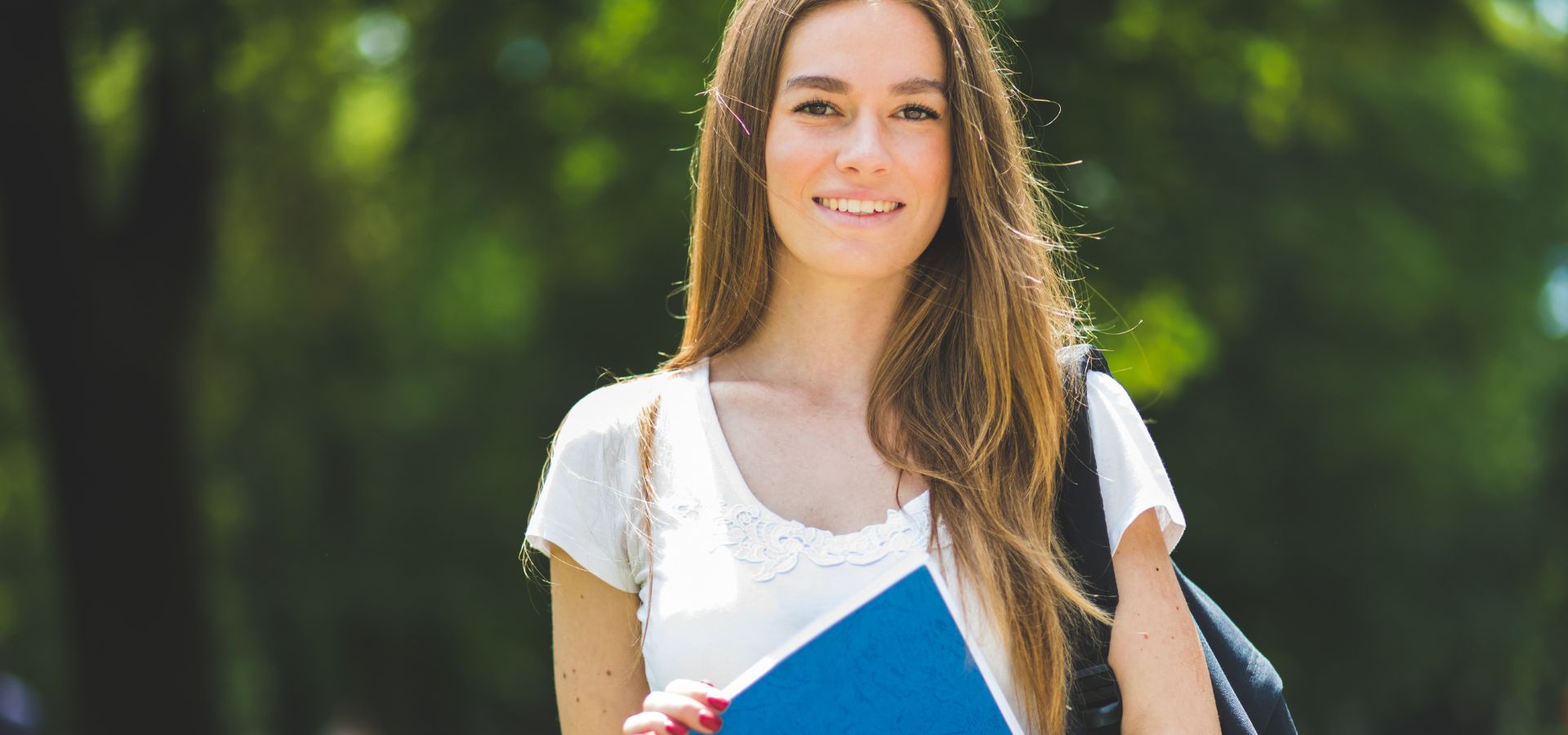 young girl college student