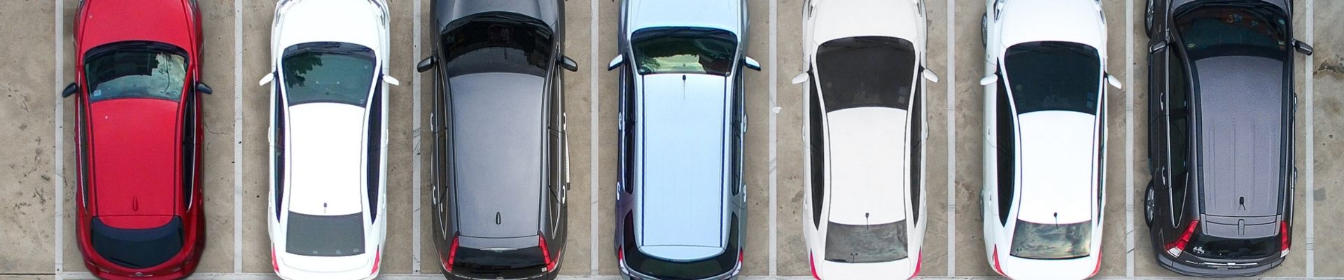 a row of colorful cars