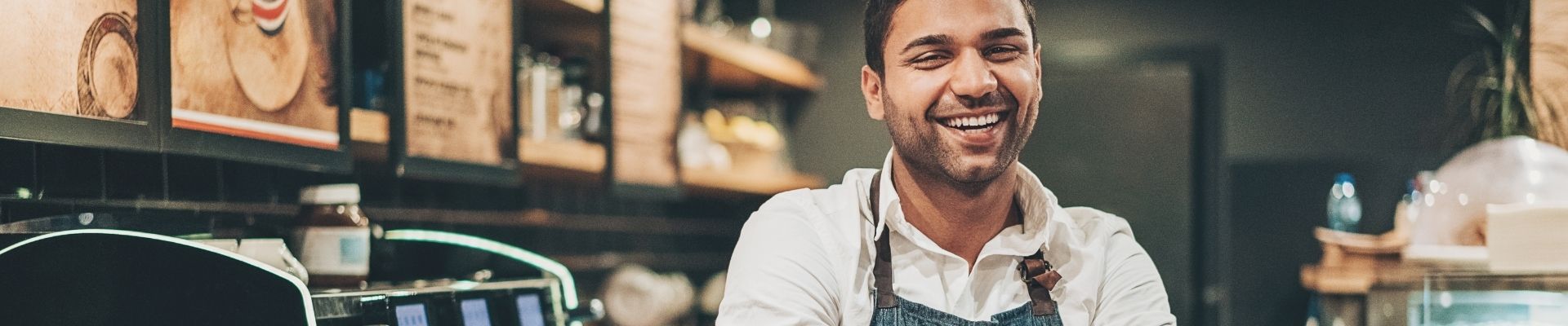 small business owner in coffee shop 