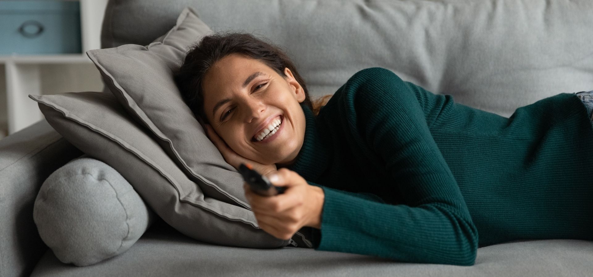 woman relaxing on sofa